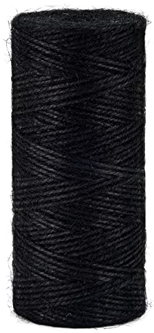 Ficelle de Jute 2mm ±160m, Noir ׀ Corde Emballage, Ficelle Bricolage, de décoration, Jardin