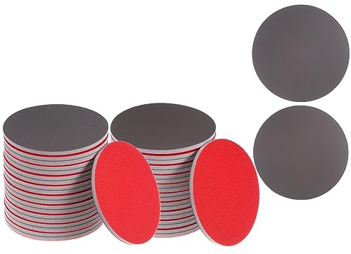 sourcing map Set di 40 spugne abrasive da 12,7 cm, grana 2000, grana 3000, con gancio e anello, per lucidatura a secco/umido, per auto, legno, cartongesso, metallo
