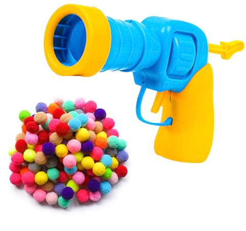 Interactive Cat Toys, cat balls gun with 50pcs Colourful Plush Balls, Cat Ball Toy Set for Indoor Cat exercise Training Chasing ＆ Relax