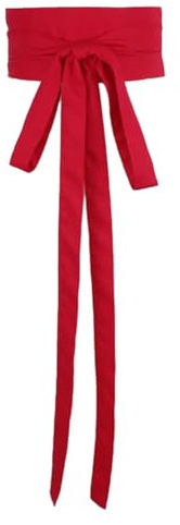 Inzegao Obi-Gürtel aus Baumwollleinen für Damen, verlängerte Schnürung, Wickel-Taille, breiter Cinch-Gürtel für Kleid, selbstknotend, Taillenbund