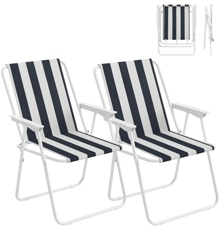 WOLTU Campingstuhl 2er Set Faltbar Leicht, Klappstuhl Camping belastbar bis 100 kg,Gartenstuhl klappbar Strandstuhl für Camping Balkon Garten