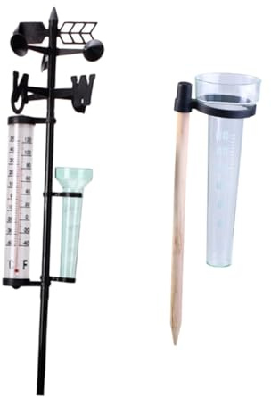 Pluviomètre Thermomètre Anémomètre 2 Ensembles en Plastique