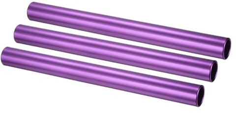 PATIKIL Relay Track Baton, 3 Pack Aluminum Tube Field Running Race Stick Corrosion Resistant for Outdoor Athletics Sport Game Practice Tool, Purple
