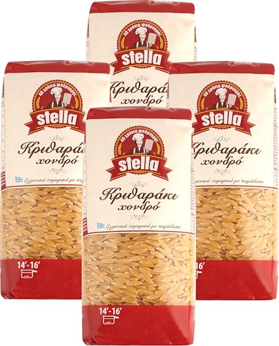 Kritharaki (Orzo) – griechische Nudeln aus Hartweizengrieß (glutenhaltig), 4 x 500 g