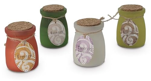 DLM099923 (kit 12 PEZZI) Candele Profumate Assortite 5,8x 8 CM circa - Bomboniera Matrimonio Nascita Battesimo Comunione Cresima Compleanno