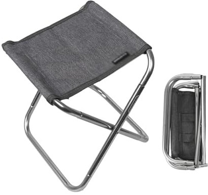 SPXTOM Tragbarer Campinghocker, Ultraleicht, klappbare Camping-Fußstütze mit Tragetasche, for Outdoor-Wanderungen, Rucksacktouren, Angelpicknicks, kann bis zu 200 Pfund tragen (Color : Grey)