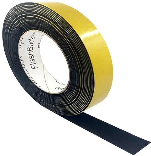 FlashBack Anti Squeak Tape Anti Rattle Black Felt Tape Strips Furniture and Hard Surfaces - Made in GB (25mm x 10m)