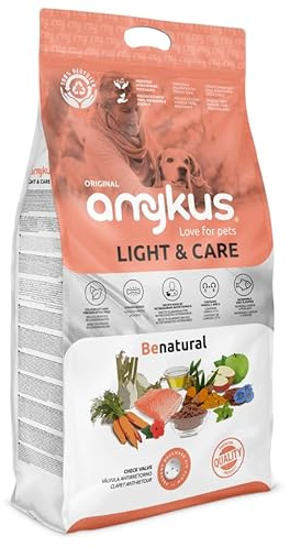 AMYKUS Original Light & Care 3 kg | Pienso Light para Perros Adultos y Senior | Control de Peso | Pollo y Pavo | Bajo en Grasa