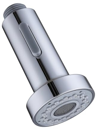 Rubinetto Doccetta Estraibile Ricambi, 2 Funzioni Ricambi Doccetta Cucina, Universale Testina di Ricambio per Rubinetto Miscelatore da Cucina e Bagno (Cromo)
