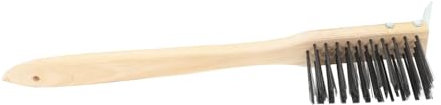TINEASUR Pizza Stone Cleaning Steel Wire Brush Wooden Handle for Outdoor Pizza Ovens and Barbecue Grills