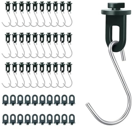 yotutun 50x Gewächshausclips + 30x S-Haken, Aufhängevorrichtungen Ösen Rankhilfe Clips Kunststoff Stabile Pflanzenhalter Gewächshaus Zubehör für Ihr Gewächshaus und Paradies