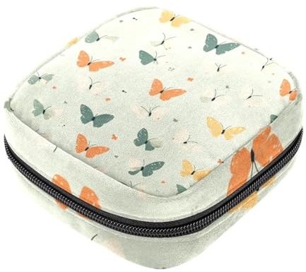 Borsa per il primo ciclo mestruale con farfalle senza cuciture, per ragazze e donne, borsa per assorbenti igienici, sacchetto per coppetta mestruale, porta tamponi mestruali femminili