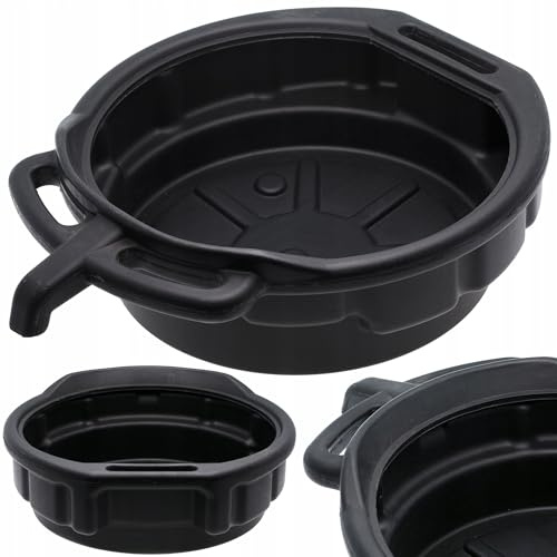 IMJ-Global Recipiente Ciotola da 10 Litri | con Imbuto | Altezza 13 cm | per Raccolta Cambio Olio Benzina Carburante | per Auto