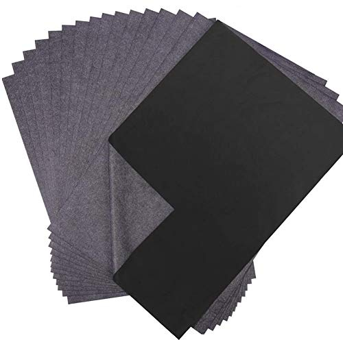 100 Blatt A4 schwarzes Kohlepapier Transferpapier, Graphit-Kopierpapier, Blatt, wasserlösliches Transparentpapier für Handkopie, Kunst, Handwerk, Zeichnen, Holz, Papier, Leinwand, Stoff, Nähen