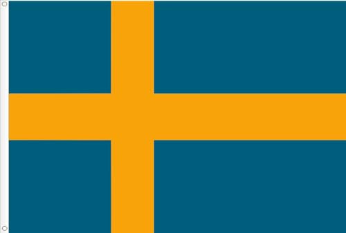 BANDERA DE SUECIA. (SVERIGES FLAGGA) CALIDAD RASO PREMIUM. TAMAÑO GRANDE 150X90 CM.