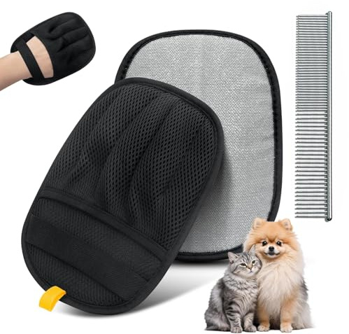 MarverFace 2 guanti per la rimozione dei peli di animali domestici, traspiranti, con funzione anti-statica, guanti per la cura del pelo, strumenti per la pulizia del pelo, per divano, mobili, tappeti