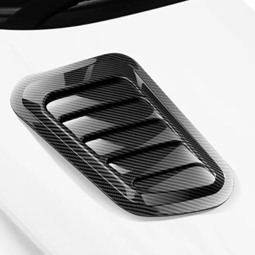 Presa d'Aria Decorativa per Cofano Auto (2 Pezzi) - Universale, Effetto Fibra di Carbonio Lucido, Accessorio Adesivo per Carrozzeria, Spoiler per Tetto, Parafango, Stile Sportivo Tuning
