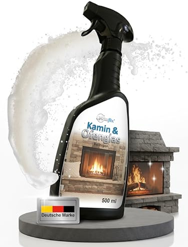 Heimflix Kaminscheibenreiniger 500 ml | Starker Kaminglasreiniger & Ofenreiniger für Kaminöfen, Holzöfen & Ofentüren | Hochwirksamer Kaminreiniger für Scheibe, Kaminglas & Sichtfenster | Streifenfreie