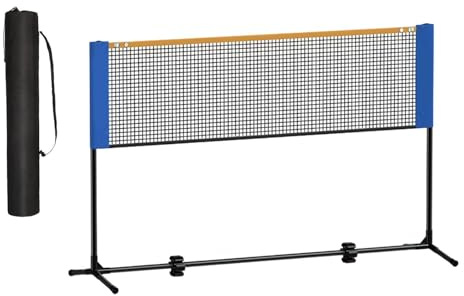 Ronyme Juego de Red de bádminton portátil, Red de Tenis con y Bolsa de Transporte, fácil de Montar y Plegable para Parque, césped, Entretenimiento, Aleación de Hierro