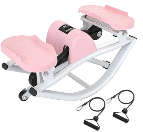 Bezvill Rock Stepper Exercise Machine – No Assembly Side Stepper for Home Gym, Quiet Step Machine with Resistance Bands, Low-Impact Glute Trainer, 113kg/250lbs