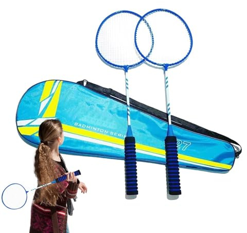 Set di racchette da badminton, Set di ricambio per racchette da badminton, Racchette elastiche e antiscivolo, attrezzatura da per spiaggia, giardino, gioco in famiglia