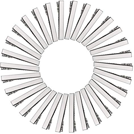 50pcs Metal Crocodile Alligator Hair Clips Bow (40mm)