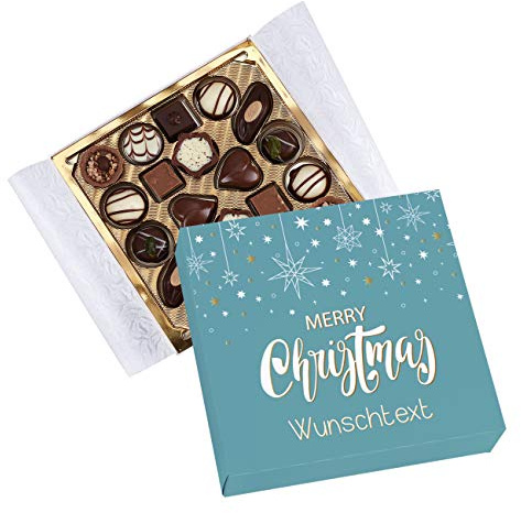 Herz & Heim® Lindt Pralinen Dankeschön Köstlichkeiten zu Weihnachten mit Wunschtextaufdruck auf Banderole