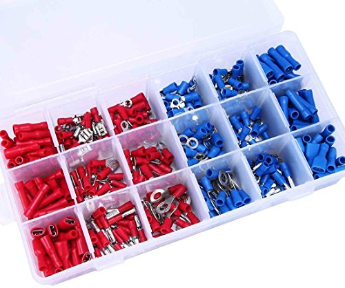 DollaTek 360Pcs kabelschuhe quetschverbinder gemischte sortierte elektrische isolierte Crimp-Anschlussverbindungen, wasserdichter Draht-Butt-Verbindungsstück-Lug-Installationssatz