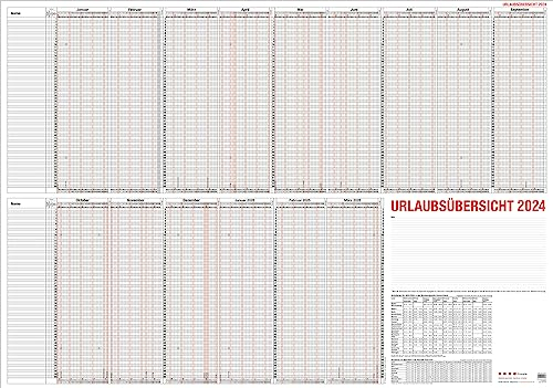 GÜSS Urlaubsübersicht f. 60 Mitarbeiter Format 120x84 cm