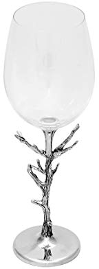 Brillibrum Copas de vino de diseño exclusivo con tallo de metal en diseño de zarcilla, copas de vino de estilo antiguo, copas de vino especiales de burdeos