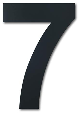 Numero civico esterno moderno acciaio inossidabile,altezza 178 mm, placcato nero (Numero 7 Sette)