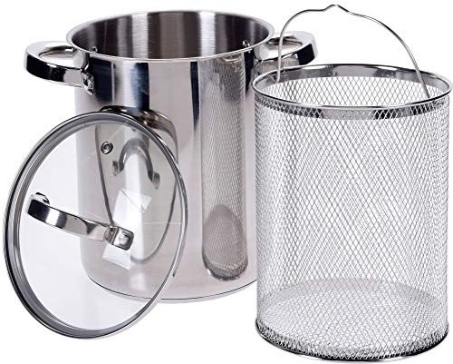 EH Excellent Houseware Colino multifunzione per asparagi, Ø 16 x 21 cm, in acciaio INOX