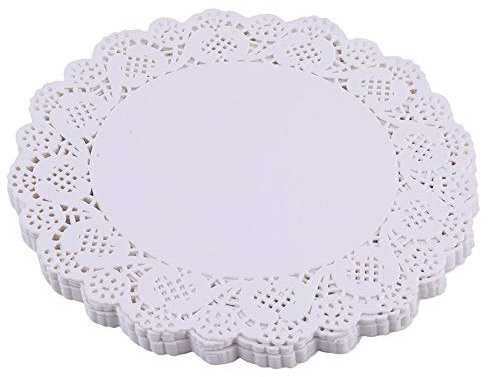 White Lace Paper Doilies - 10 inch Round Paper Doilies - Disposable Paper Placemats - for Wedding, Birthday, Cakes, Desserts, Tableware Food Decoration, Pack of 100