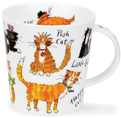 Dunoon Becher Cairngorm A Cat's Life - 0,48l Knochenporzellan Trinkbecher
