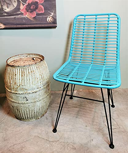 Vintagehaus Gartenstuhl Esszimmerstuhl Hacienda Vela Rattan In/Outdoor Türkis Skandi Boho
