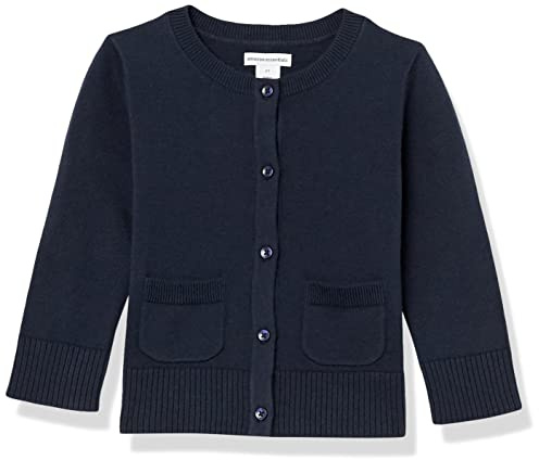Amazon Essentials Pull Cardigan à Col Rond, Coupe Ajustée Fille