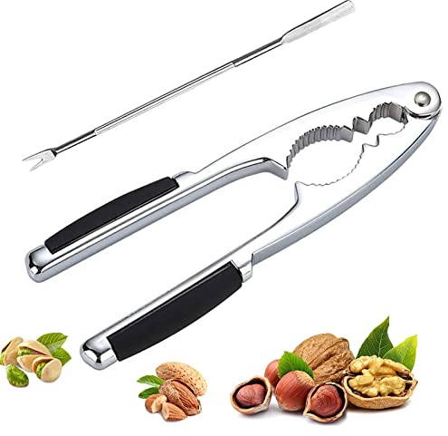 Cascanueces De Nueces,Cascanueces de Acero Inoxidable,Abridor de Nogal con Mango Antideslizante,Nueces Cascanueces con Tenedores,Para Nuez,Castañas,Nueces de Brasil,Multifunción Herramientas de Cocina