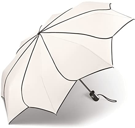 Pierre Cardin Regenschirm Taschenschirm Auf-Zu Automatik Sunflower black & white edition weiß