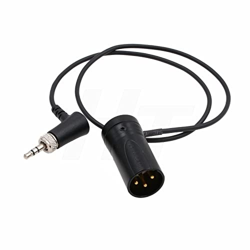 HangTon Audio Cable Locking 3.5mm XLR 3 Pin for Sennheiser EK Sony UWP D21 to Sony FX9 Sound Devices Mixer, Low-Profile Right Angle 20 Black