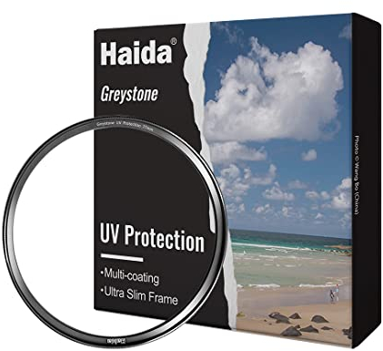 Haida Filtro UV da 55mm con Anello Esterno Dorato, Filtro Protettivo Ultraviolette Multistrato per Obiettivo