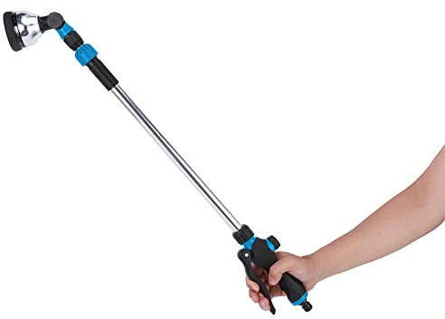 Nicoone Watering Lance,Telescopic Garden Irrigat Hose Pipe Spray Gun with 6 Modes,Car Cleaning Tool Sprayer for Hanging Basket Watering, Lawn Watering, Car Washing, Pet Bathing