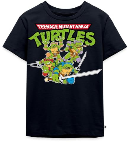 Spreadshirt Teenage Mutant Ninja Turtles Logo Kinder Premium T-Shirt, 98/104 (2 Jahre), Navy