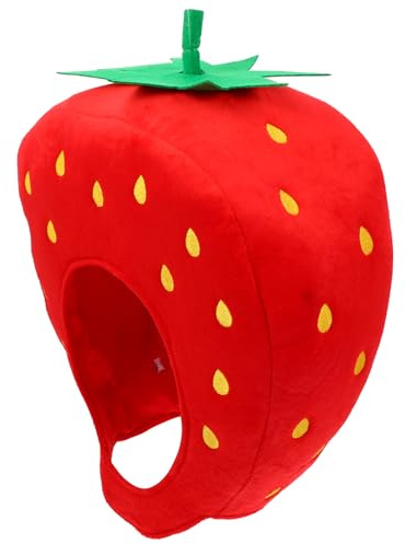 Alipis Strawberry Hat Adult Funny Cosplay Headwear Soft Sponge Filled Cartoon Party Accessory Photo Prop 13.78X11.02X5.91In One Size