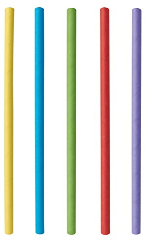 PAPSTAR Farbige Shake-Halme aus Papier, 500 Stück, Ø 8 mm, Länge: 25 cm | Farbig sortiert in Gelb, Grün, Blau, Rot & Lila – farbige Akzente auf ihrer Party