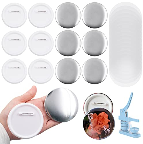 100 Stück 75mm Leere Schaltfläche Abzeichen Button Abzeichen Teile Set Runde Knopfteile Supplies Button Maker für DIY Kunsthandwerk Supplies Geschenke, Geschenke und Souvenirs