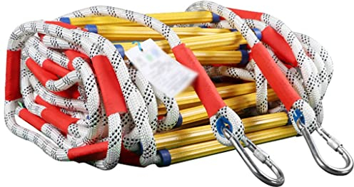 Feuerfeste Rettungsleiter Rettungsleiter 2 Stockwerke Outdoor Technik Kletterleiter, Sicherheits Balkondach Strickleiter, Wiederverwendbare Mehrzweck Rettungsleitern, Für Baumhaus, Mit Haken (Color :