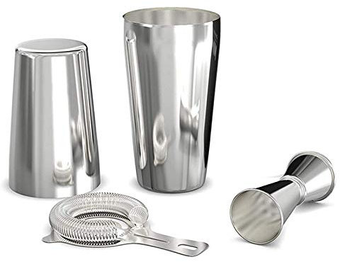 Piarktoy Shaker Set: Boston Shaker, Passoire à et Ensemble Jigger. pour Une Expérience de Mélange de Cocktails Impressionnante