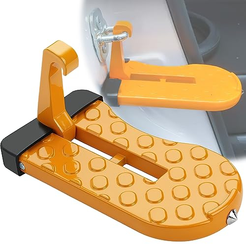 Darryy Auto Türstufe, Auto Pedale, Türstufe Trittbretter mit U Haken Verriegelung, Klappbarer Auto Türpedal, Auto Trittstufe, Trittstufe Auto, Türstufe Auto, Door Step, Aufstiegshilfe (orange)