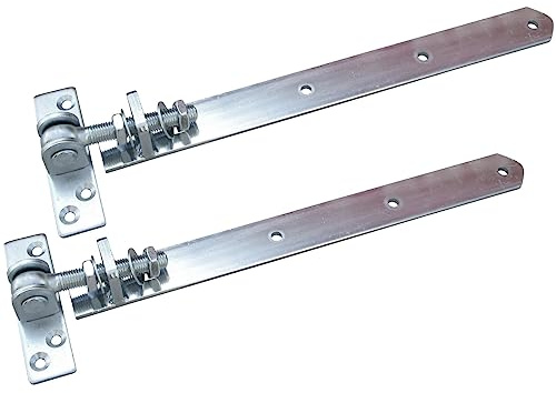 SOTOOLS 2 x Gartentorband, M16, 440-470 mm, verzinkt | Ladenband, Stahl, verstellbar.