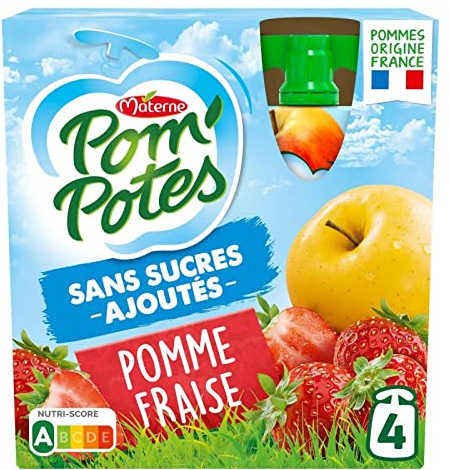POM'POTES – SSA mela fragola 4 x 90 g – Un articolo